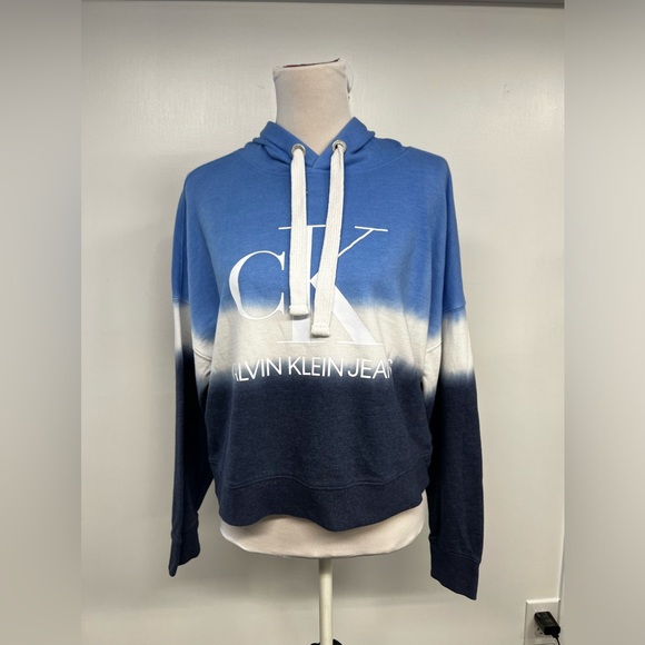 Calvin Klein Jeans Tops - Calvin Klein Jeans Ck Big Logo Cropped Tie-Dye Pullover Hoodie size small
